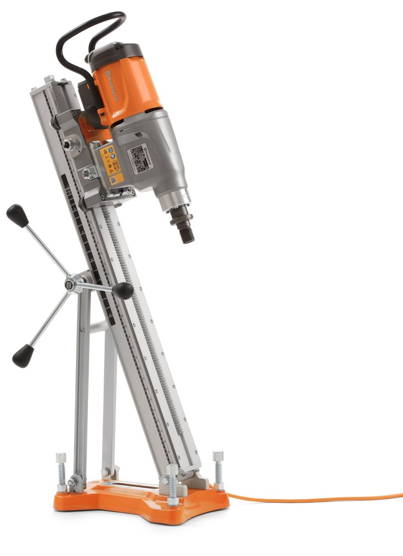 DM400_on_DS500.jpg HUSQVARNA DM400 + DS 500 - Kernbohrgerät Bohrmotor + Ständer – Bild 1